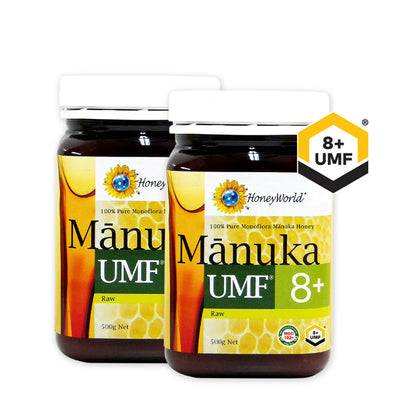 HoneyWorld Raw Manuka UMF8+ 500g - Bundle of 2