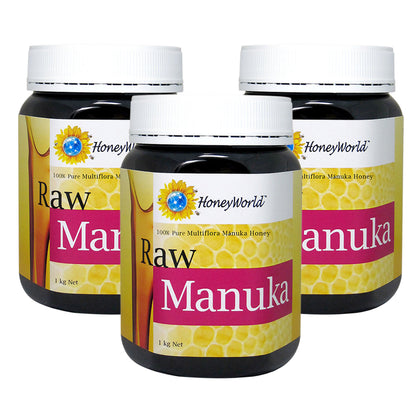 HoneyWorld Raw Manuka Honey 1kg - Bundle of 3