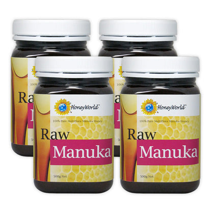 HoneyWorld Raw Manuka 500g - Bundle of 4