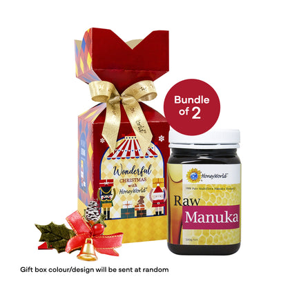 HoneyWorld Raw Manuka 500g + FREE Gift Box - Bundle of 2