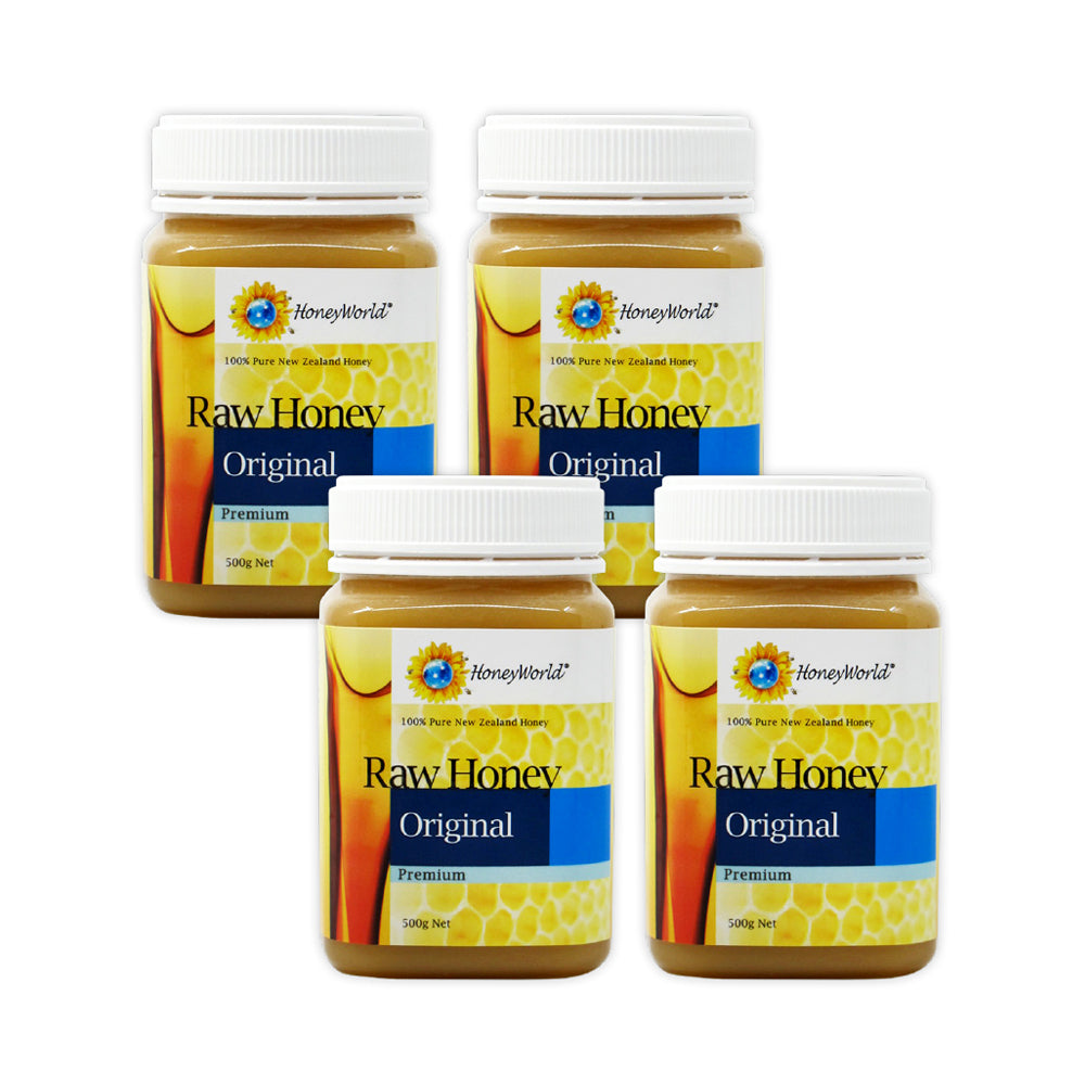 HoneyWorld Raw Honey 500g - Bundle of 4