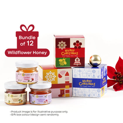 HoneyWorld Wildflower Honey 30g in Gift Box - Bundle of 12