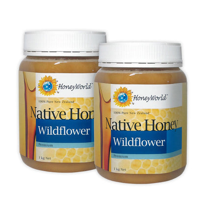 Honeyworld Native Honey Wildflower 1kg (Bundle of 2)