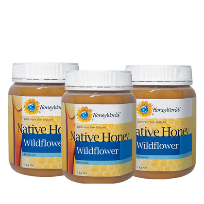 HoneyWorld® Wildflower 1kg [Bundle of 3]