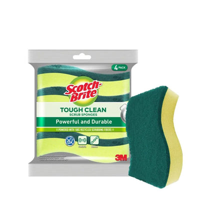 3M Scotch-Brite Tough Clean Scrub Sponges (4 pcs)