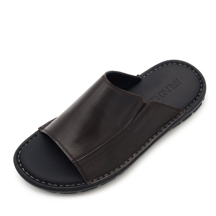 BRUNO CO. Leather Sandals - Coffee