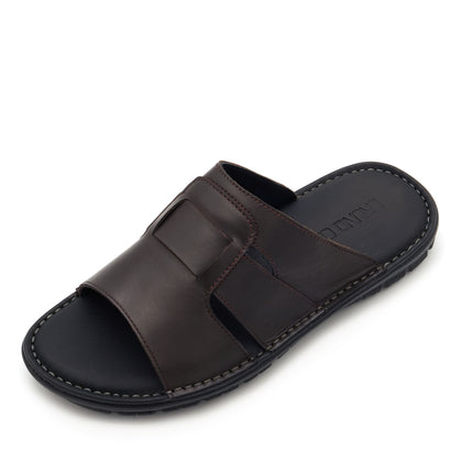 BRUNO CO. Leather Sandals - Coffee