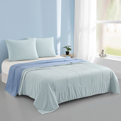 MAISON DE CLAIRE Glacier Cooling Reversible Blanket - Celeste / Valley Blue