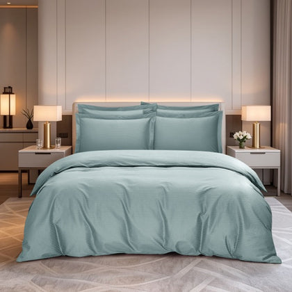 MAISON DE CLAIRE 100% Cotton Dobby Fitted Sheet Set / Bed Set - Celadon
