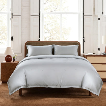 INTERO 100% BambooPro Jacquard Fitted Sheet Set / Bed Set - Ash Silver