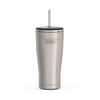 THERMOS 0.71L Stainless Steel Vacuum Insulated ICON Mug with Straw - Matte Stainless Steel