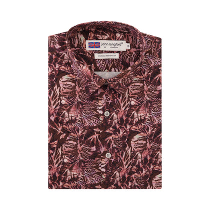 John Langford Wrinkle Resistant Short-Sleeved Shirt (J1B-165-Y7) - Brown