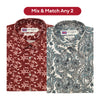 John Langford (Mix & Match Any 2) Wrinkle Resistant Printed Short-Sleeved Shirt - Red / Paisley