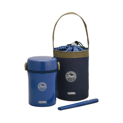 THERMOS 0.8L Lunch Tote with Chopstick & Bag - Navy