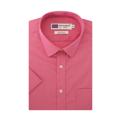 John Langford 100% Cotton Short-Sleeved Shirt - Pink