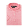 John Langford Mandarin Collar Short-Sleeved Shirt - Red