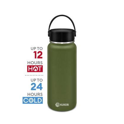 Kukeri 600ml Thermal Insulated Bottle - Olive Green