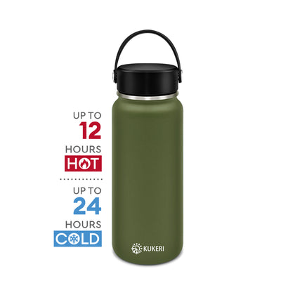 Kukeri 1000ml Thermal Insulated Bottle - Olive Green