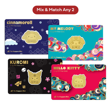 [Mix & Match Any 2] The Singapore Mint Sanrio Daruma 0.1g 999 Fine Gold Bar