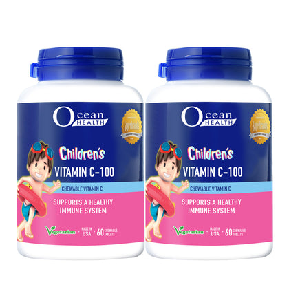 Ocean Health Children's Vitamin C-100 60 Chewable Tablets (Twin Pack)