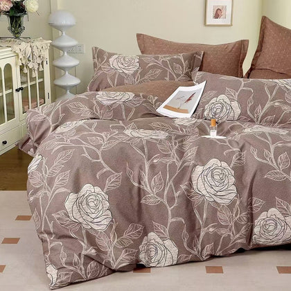 KINGSFORD Aura 100% Cotton Sateen Fitted Sheet Set - Brown Rose