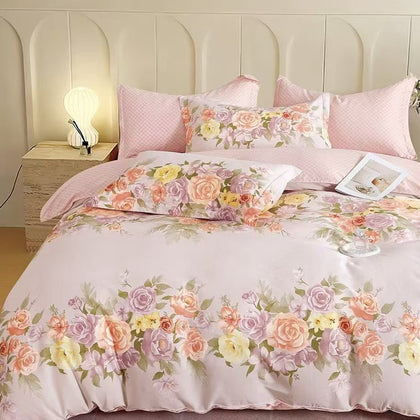 KINGSFORD Aura 100% Cotton Sateen Fitted Sheet Set - Mauve Burgeon