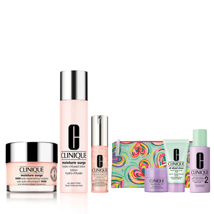 Clinique Moisture Surge 100H Auto-Replenishing Hydrator 50ml + Moisture Surge Hydro-Infused Lotion 200ml + 5-pc Gift