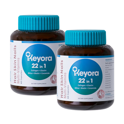 [Bundle of 2] Keyora 22 in 1 Hair Skin Nails Multivitamins 60caps