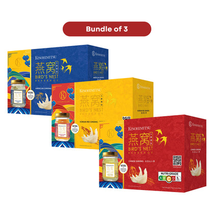 [ONLINE EXCLUSIVE Bundle of 3] Kinohimitsu Bird's Nest with Ginseng Gift Set with FREE Surprise Gift