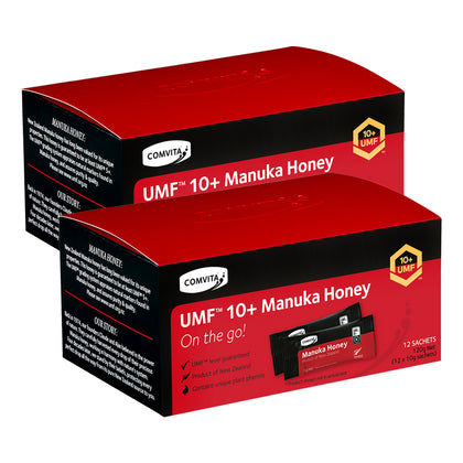 COMVITA UMF 10+ Manuka Honey 12 Sachets x 10g - Bundle of 2