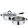 La gourmet Aura 28cm Stainless Steel Frypan with Steamer