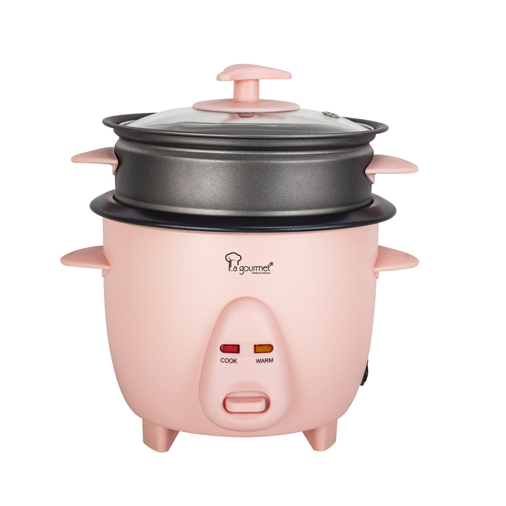 La gourmet 0.6L Rice Cooker with Non-Stick Steamer - Pink (LGELRC41315 ...
