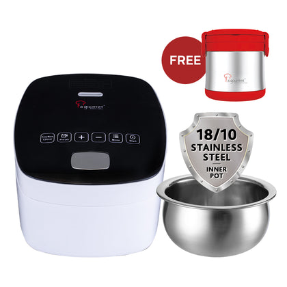 La gourmet 1.2L Pro Healthy Rice Cooker + FREE 850ml Flame Thermal Lunch Box