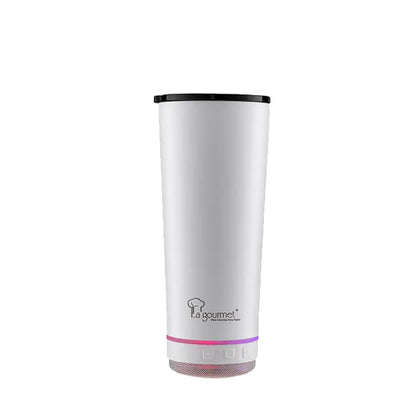 La gourmet 600ml Hydrotune Thermal Mug with Bluetooth Speaker - White