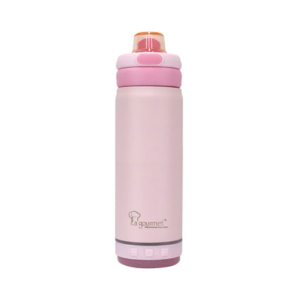 La gourmet 500ml Hydrotune Thermal Bottle with Bluetooth Speaker - Pink