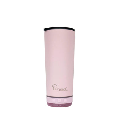 La gourmet 600ml Hydrotune Thermal Mug with Bluetooth Speaker - Pink