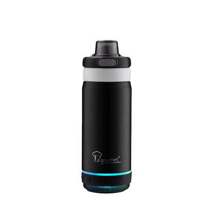 La gourmet 350ml Hydrotune Thermal Bottle with Bluetooth Speaker - Black
