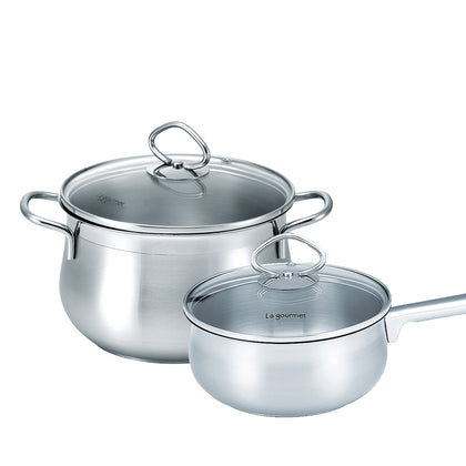 [ONLINE EXCLUSIVE SG60 Special] La gourmet Original Petite Cooking Set 20cm Casserole + 16cm Saucepan (LGOL017994)