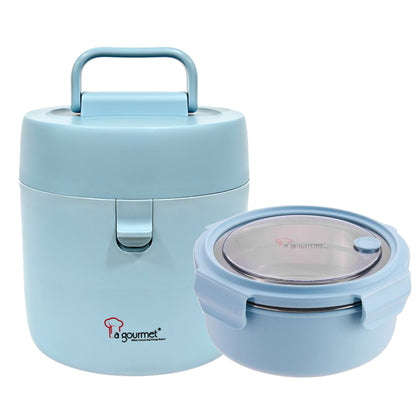 La gourmet 2.5L Thermal Cooker & 1L Stainless Steel Round Lunch Box