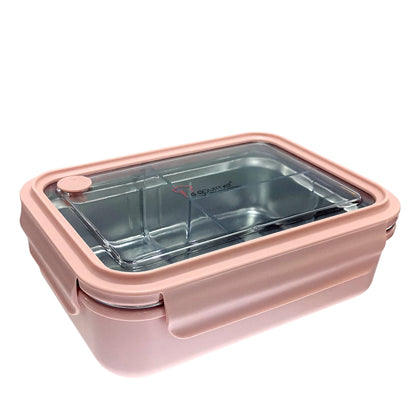 La gourmet 1.1L Rectangular Lunch Box - Pink