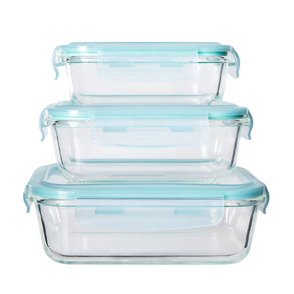 La gourmet 3-pc Rectangular Container Set Pure Glass