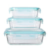 La gourmet 3pcs Rectangular Container Set Pure Glass
