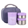 La gourmet Spring Lunch Box Set with Pouch - Lilac