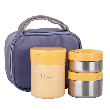 La gourmet Spring Lunch Box Set with Pouch - Orange