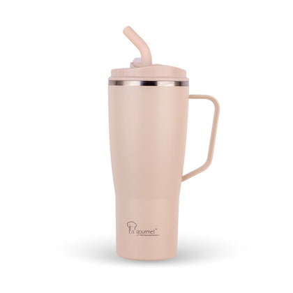 La gourmet 950ml Superwide Thumbler with Handle - Milktea