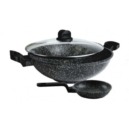 La gourmet Shogun Marble 32cm Induction Wok+14cm Egg Pan(Non-induction) (LGSM360601)
