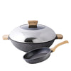 SHOGUN 3-pc Granite Plus Ceragan Ceramic Cooking Set Comprising 36cm Wok with Lid + 24cm Deep Frypan