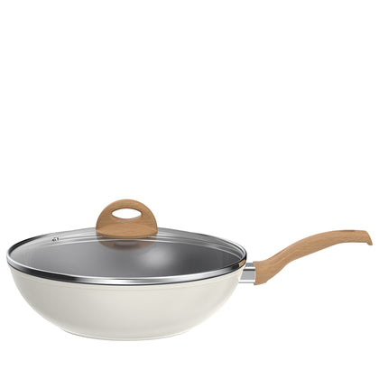 La gourmet 28cm Shogun Vanilla Ceramic Wok (LGSNVA425164)
