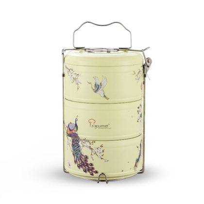 La gourmet Vintage Collection 2.1L 3 Tier Double Wall SUS304 S/S Tiffin Carrier - Yellow (LGVC412416)