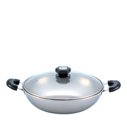 La gourmet 32cm Elite 5-Ply Stainless Steel Wok (Induction Friendly) - LGWK090003